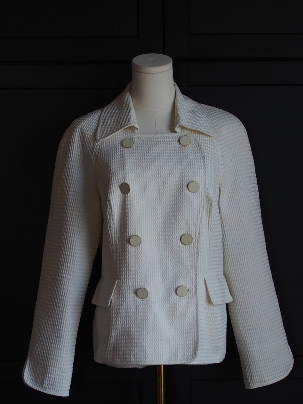 Talbots | Vintage Late 90s Waffle Textured Double-Breasted Blazer